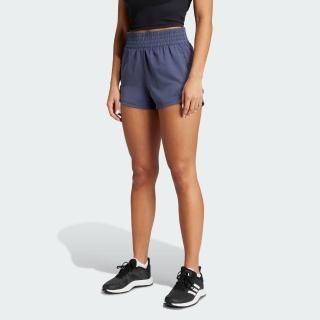 【adidas 愛迪達】短褲 女款 運動褲 PACER WVN HIGH 藍 IX1080