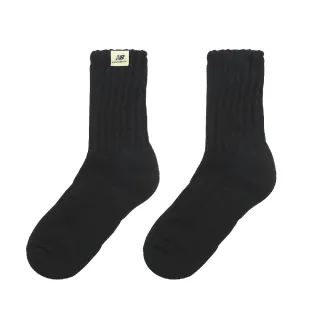 【NEW BALANCE】襪子 Crew Socks 黑 長襪 黑襪 休閒 穿搭 單雙入 毛巾布 坑條長襪 NB(LAS40111BK)