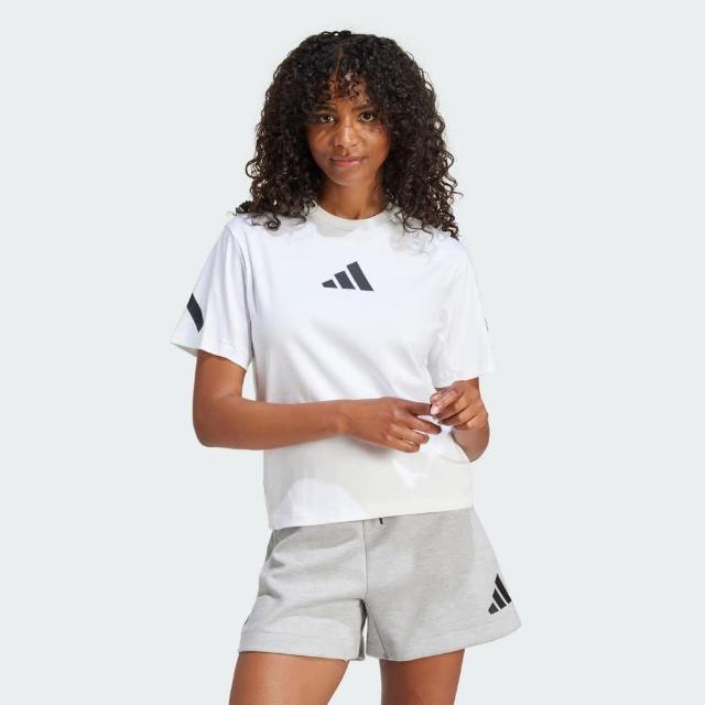 【adidas 愛迪達】上衣 女款 短袖上衣 運動 W Z.N.E. TEE 白 JE7857