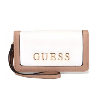 【GUESS】金屬LOGO多層掛繩錢包(兩色任選)