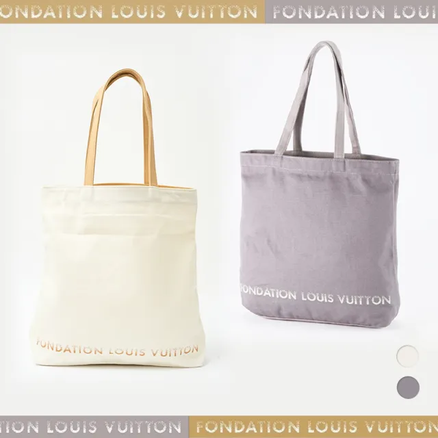 【Louis Vuitton 路易威登】雙11★博物館基金會限定版帆布袋(灰/白)