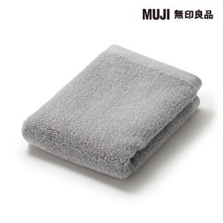 【【MUJI 無印良品】】棉圈絨雙線織手巾/可吊掛/灰色 34*35 cm