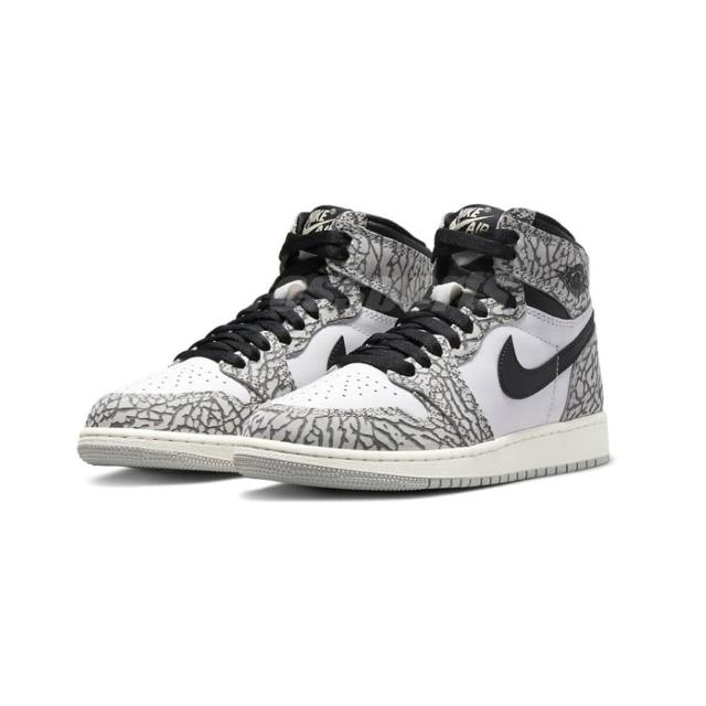 【NIKE 耐吉】Air Jordan 1 Retro GS 大童 高筒 休閒鞋 爆裂紋 灰 FD1437-052