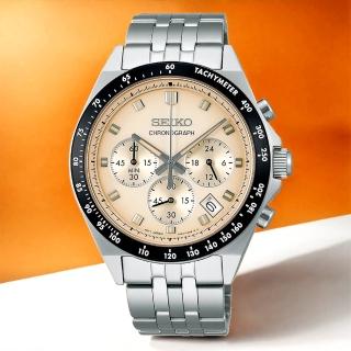 【SEIKO 精工】NEO VINTAGE 復古經典計時手錶-米色 520送禮 禮物(SBTR045J 8T63-02R0S)
