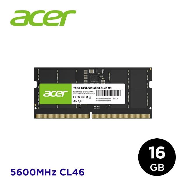 【Acer 宏碁】筆電記憶體 SODIMM DDR5 5600(16GB)