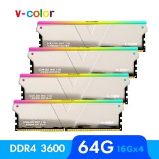 【v-color】DDR4 Skywalker Plus RGB系列 3600 64GB kit 16GBx4(桌上型超頻記憶體)