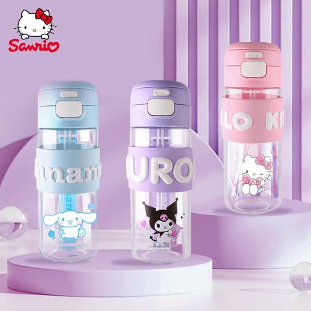 【SANRIO 三麗鷗】酷洛米大耳狗凱蒂貓Tritan直飲吸管雙飲水壺600ml(不含雙酚A)