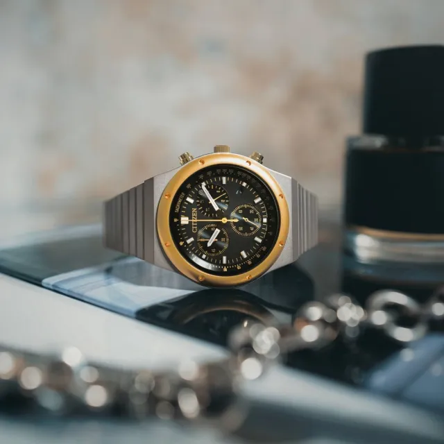 【CITIZEN 星辰】Chronograph 昭和金限定款 計時腕錶-38mm(AT2544-64E)