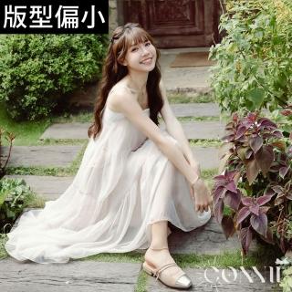 【Ann’S】ANNSTAR Connie聯名-西西里度假小香風雙斜帶低跟穆勒鞋3cm-版型偏小(杏&銀)