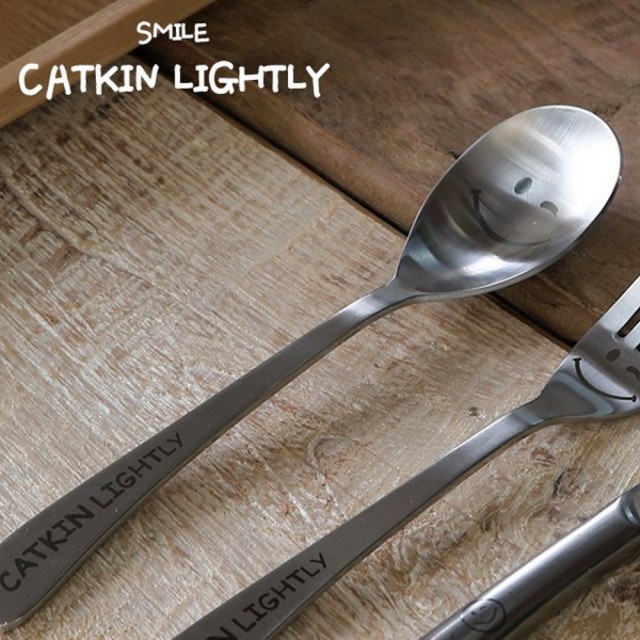 【CATKIN LIGHTLY】韓國微笑316不鏽鋼叉匙抹刀6件組(餐具/叉子/湯匙/成人/兒童/環保/甜點叉/水果叉/餐叉)