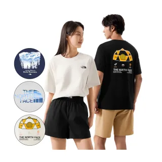 【The North Face 官方旗艦】男女款精選短Tee-印花款/UPF防曬/純棉/吸濕排汗(多款可選)