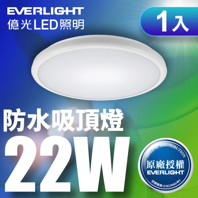 Everlight 億光 LED 星庭 22W 全電壓 IP65 吸頂燈 白光(含基本安裝)