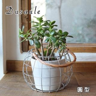 【Creer】柳木圓型鐵藝收納籃(Dusaule系列/收納盒/置物籃)