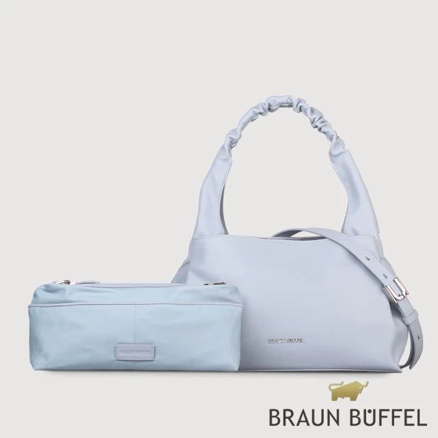 BRAUN BUFFEL 德國小金牛 台灣總代理 薇拉-A 附背帶大肩包-淡藍色(BF850-52-CBL)