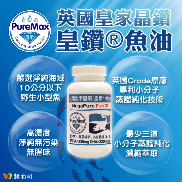 【赫而司】EPA+DHA緩釋魚油550mg 1罐(共60顆英國皇鑽小鯷魚分子蒸餾無腥味高濃度Omega-3)