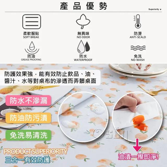 【Osun】田園農莊餐桌布桌巾桌墊PVC防水防油可水洗擦拭140x200cm(特惠價CE383)