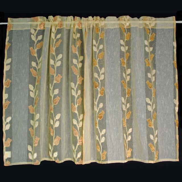 【LASSLEY 蕾絲妮】紗質門簾  146*90(中開 兩片 門帘 窗簾 紗簾 半透明 窗紗 台灣製造)