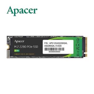 【Apacer 宇瞻】AS2280Q4L 512GB M.2 PCIe Gen4x4 內接式固態硬碟