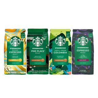 【STARBUCKS 星巴克】精選咖啡豆4包組(200g/包)