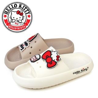 【HELLO KITTY】凱蒂貓 防水拖鞋 雨鞋 防水 輕量 鞋釦 臺灣製(卡其、白色)