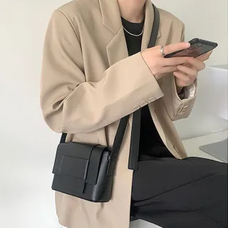 【LEESA】雙11 豆腐包\頂級牛皮\真皮包包\小方包\隨身小包\情侶包\斜背小包\送禮\中性包包\真皮