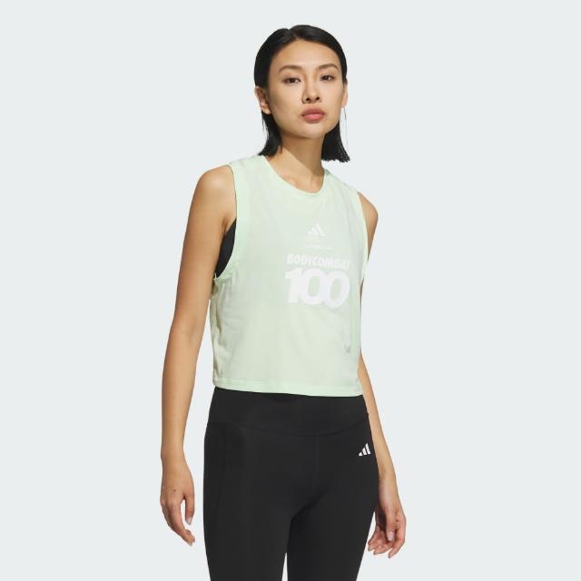 【adidas 愛迪達】背心 女款 運動 慢跑 LM W TANK 綠 JY3023