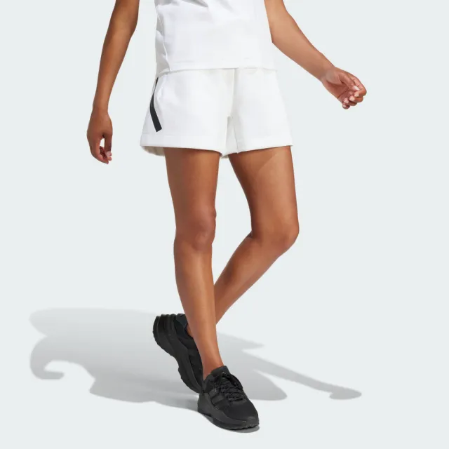 【adidas 愛迪達】短褲 女款 運動褲 W Z.N.E.  SHORT 白 JJ4678