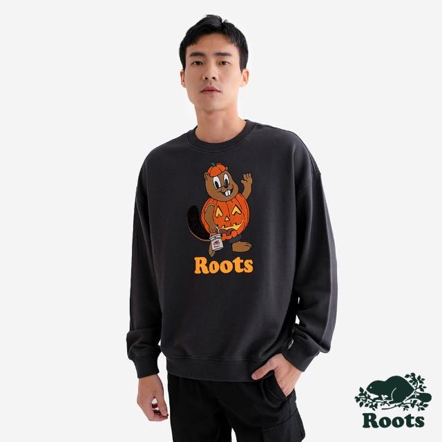 【Roots】Roots中性-HALLOWEEN BUDDY 圓領上衣(碳黑色)