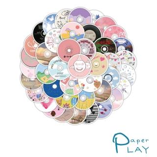 【Paper Play】創意多用途防水貼紙-可愛塗鴉彩色光碟圓盤 60枚入(防水貼紙 行李箱貼紙 手機貼紙 水壺貼紙)