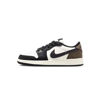 【NIKE 耐吉】Air Jordan 1 Low OG Mocha 摩卡 黑白棕 一代 低筒 大童鞋(CZ0858-102)