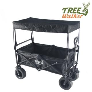 【TreeWalker】可煞車露營手拉車、四輪推車-超值組合(推車+頂棚)
