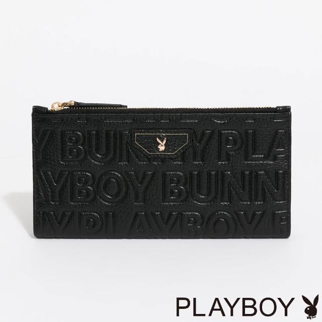 【PLAYBOY】壓扣長夾 Superb系列(黑色)