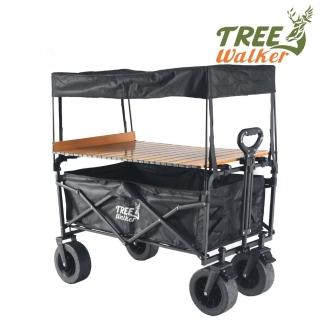【TreeWalker】可煞車露營手拉車、四輪推車-超值組合(推車+頂棚+桌板)