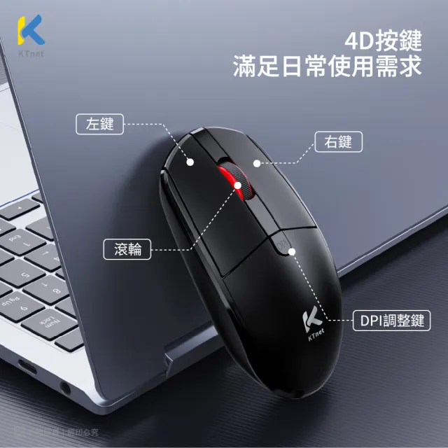 【KTNET】R12 2.4G無線光學4D滑鼠