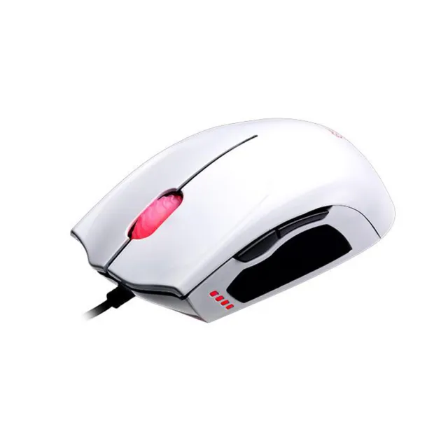 【Thermaltake 曜越】聖武士 SAPHIRA 電競滑鼠 3500DPI 亮面烤漆 砝碼配重 白 紅 黃(MO-SPH008DTX)