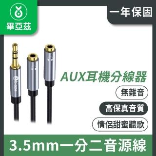 【biaze】畢亞茲 AUX耳機分線器 3.5mm一分二音源線