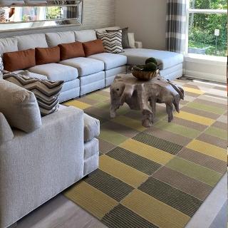 【SDL Home 山德力】ESPRIT 地毯 夢琦200X300CM(方格 黃綠 客廳 書房 起居室 生活美學)