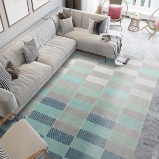 【SDL Home 山德力】ESPRIT 地毯 寒弦 200X300CM(方格 藍灰 客廳 書房 起居室 生活美學)