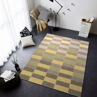【SDL Home 山德力】ESPRIT 地毯 夢琦170X240CM(方格 黃綠 客廳 書房 起居室 生活美學)