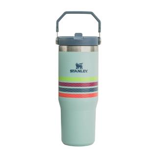 【Stanley】IceFlow 手提吸管杯 VARSITY經典美式校園風 0.88L /條紋青(10-09993-658)