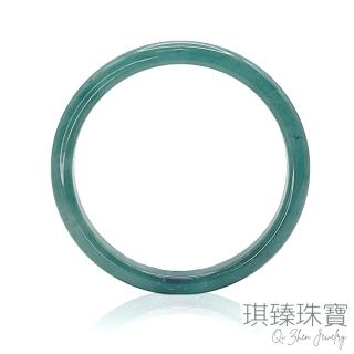 【琪臻珠寶】天然A貨翡翠糯冰種藍水平安鐲(17.5-21圍手鐲 依尺寸隨機出貨 母親節禮物)
