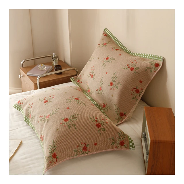 Jun Jun 純棉斜紋長絨棉枕巾 保潔枕頭巾一對(偵探狗)