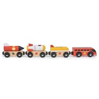 【mentari】太空火箭小火車(木製玩具/磁吸式/串接車)