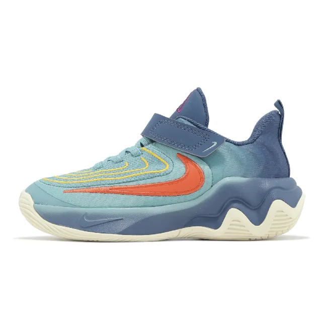 【NIKE 耐吉】籃球鞋 Giannis Immortality 4 PS 中童 藍黃 魔鬼氈 小朋友 運動鞋 字母哥(FZ6733-400)