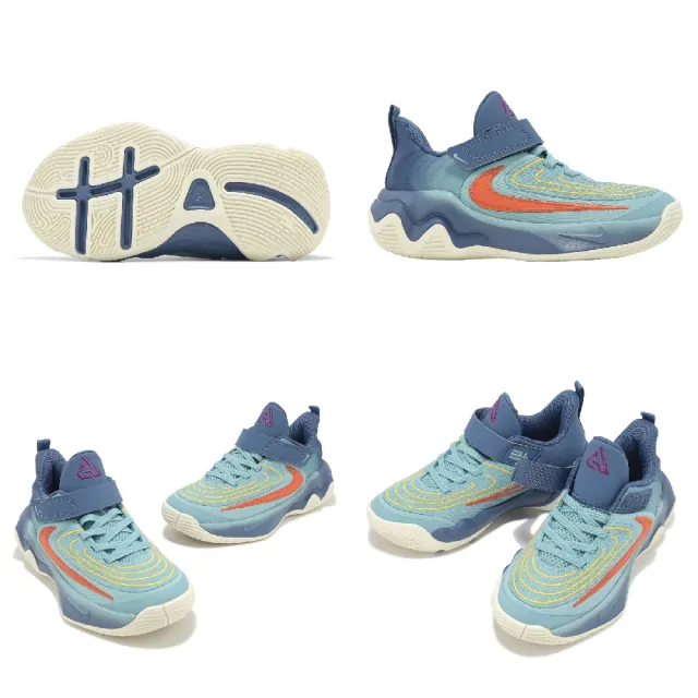 【NIKE 耐吉】籃球鞋 Giannis Immortality 4 PS 中童 藍黃 魔鬼氈 小朋友 運動鞋 字母哥(FZ6733-400)