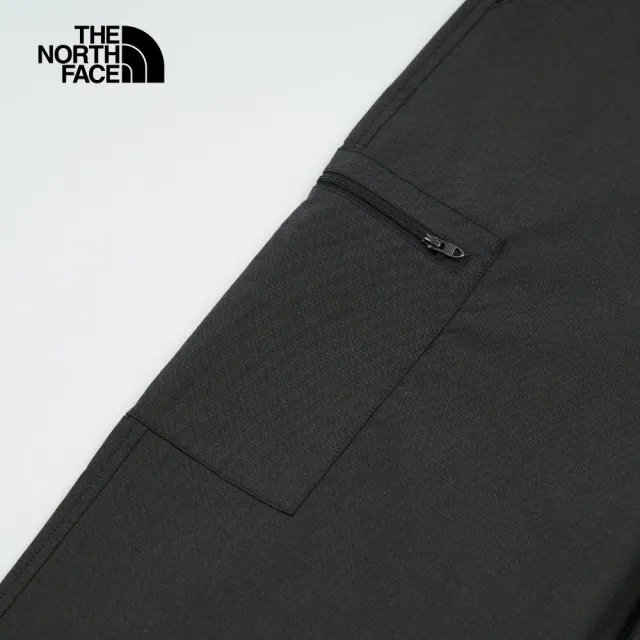【The North Face】TNF 休閒 防潑水可調節縮口長褲 W M66 TWILL WIDE LEG PANT-AP 女 黑(NF0A83UXJK3)