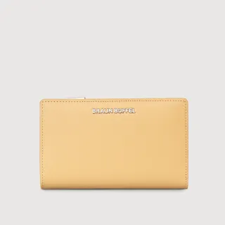 【BRAUN BUFFEL 德國小金牛】台灣總代理 薇拉-A 11卡兩折中夾-淺棕色(BF850-502-CR)
