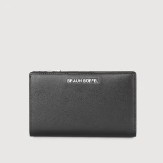 【BRAUN BUFFEL 德國小金牛】台灣總代理 薇拉-A 11卡兩折中夾-黑色(BF850-502-BK)