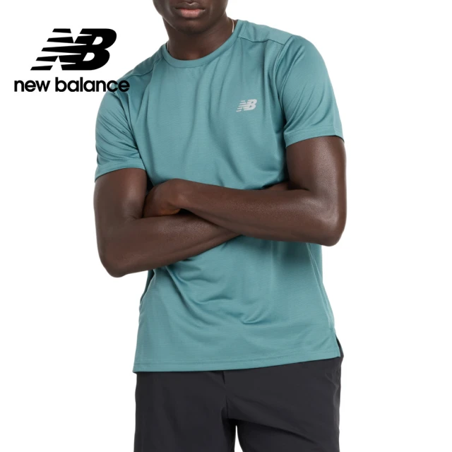 NEW BALANCE NB 吸濕排汗短袖上衣_MT41222NUS_男性_綠色(美版 版型偏大)