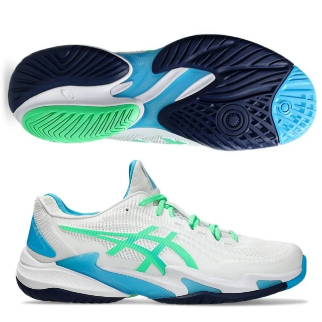 asics 亞瑟士 COURT FF 3 男款 網球鞋 一般楦(1041A370-103 白綠藍 亞洲大師賽配色 頂級款 全能型)